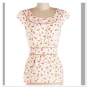 Emily and Fin Modcloth Rachel top cherries print